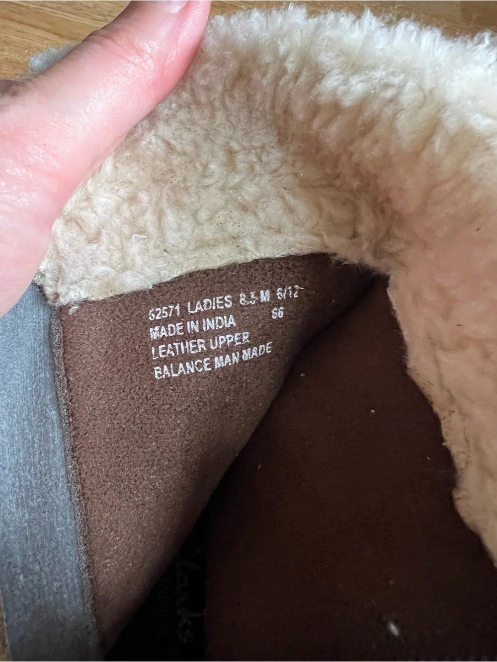 Clarks Dark Brown Suede Shearling Winter Boots